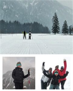 Lebensfreude pur in den Bergen bei Schnee und Langlauf