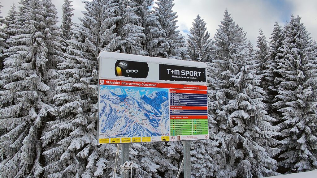 Pistenplan Ofterschwang - Überblick auf das Skigebiet