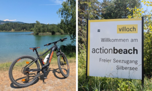 Villach am Drauradweg - mehrere Badeseen stehen in unmittelbarer Nähe im Angebot. Einer von ihnen der Silbersee