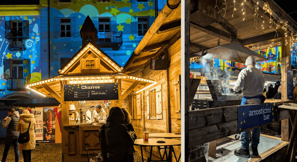 Winterland Locarno Gastronomie - internationales Streetfood und traditionelle Tessiner Spezialitäten