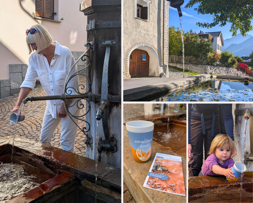 Ein Spaziergang mit vielen Informationen zu den Quellen in Scoul